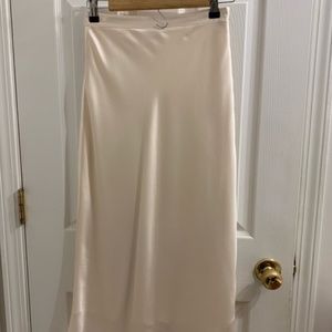 ivory/champagne satin skirt